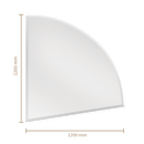 Funkenschutzplatte Glas Viertelkreis