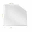 Funkenschutzplatte Glas F&uuml;nfeck